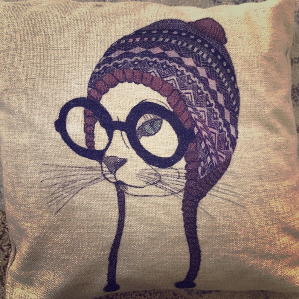 Cat In Glasses Pillow from Etsy